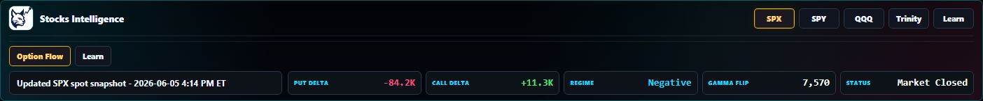 WINNERSTOCK menu and summary header screenshot